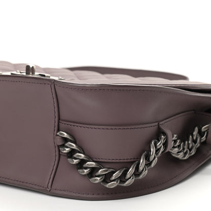 Chanel Calfskin Quilted Large Double Chained Messenger Flap Purple 10 of 10