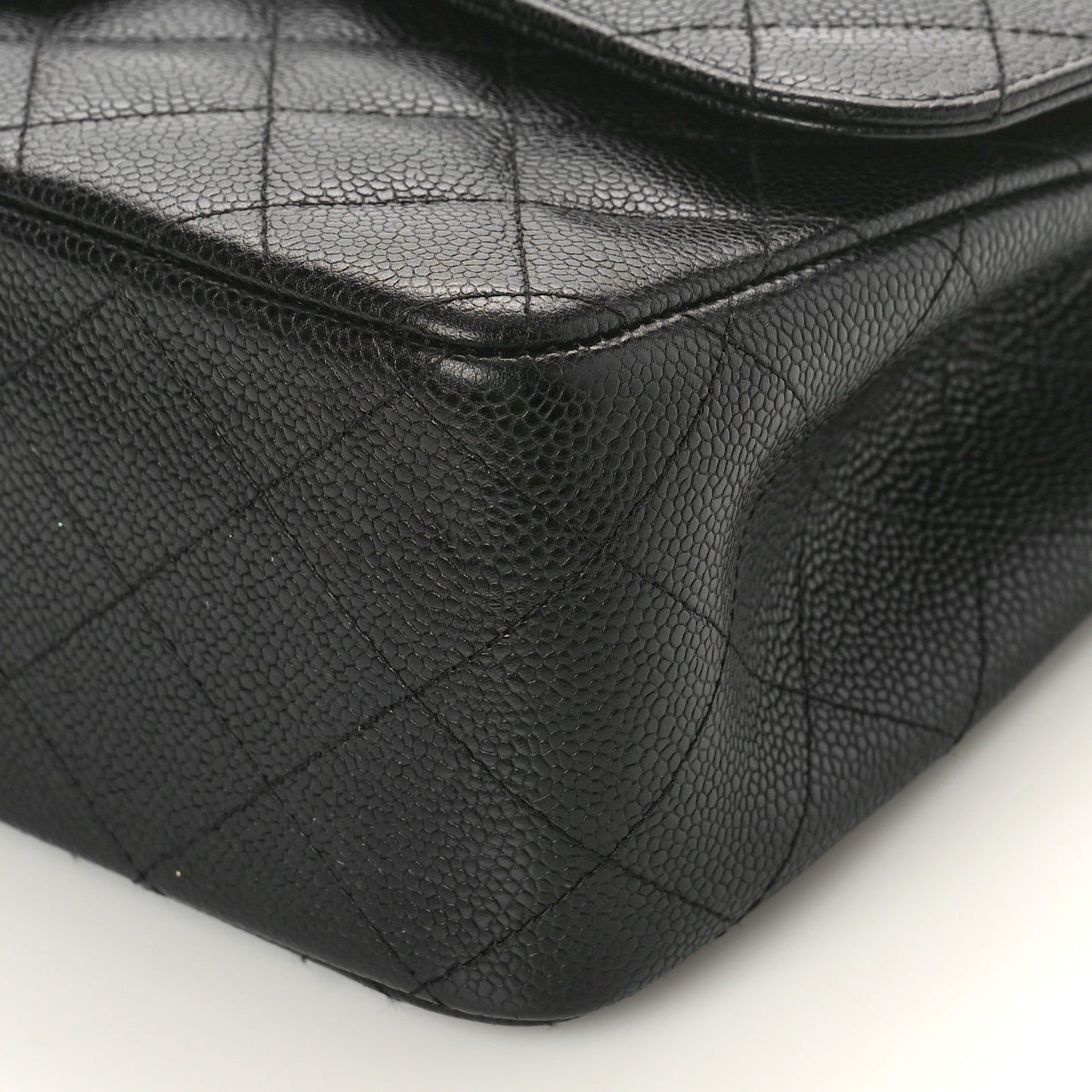 Caviar Quilted Jumbo Double Flap Black