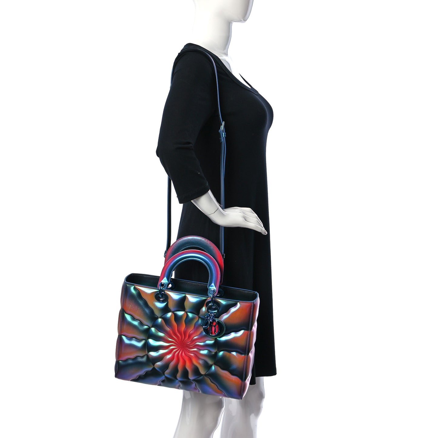 Metallic Iridescent Calfskin Large Judy Chicago Lady Art Multicolor
