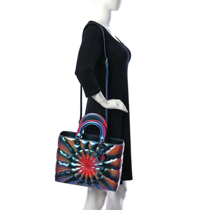 Christian Dior Metallic Iridescent Calfskin Large Judy Chicago Lady Art Multicolor 2 of 11