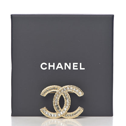 Chanel Crystal CC Brooch Light Gold 5 of 5