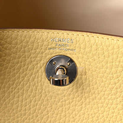 Hermes Taurillon Clemence Verso Mini Lindy 20 Jaune Poussin Craie 6 of 10