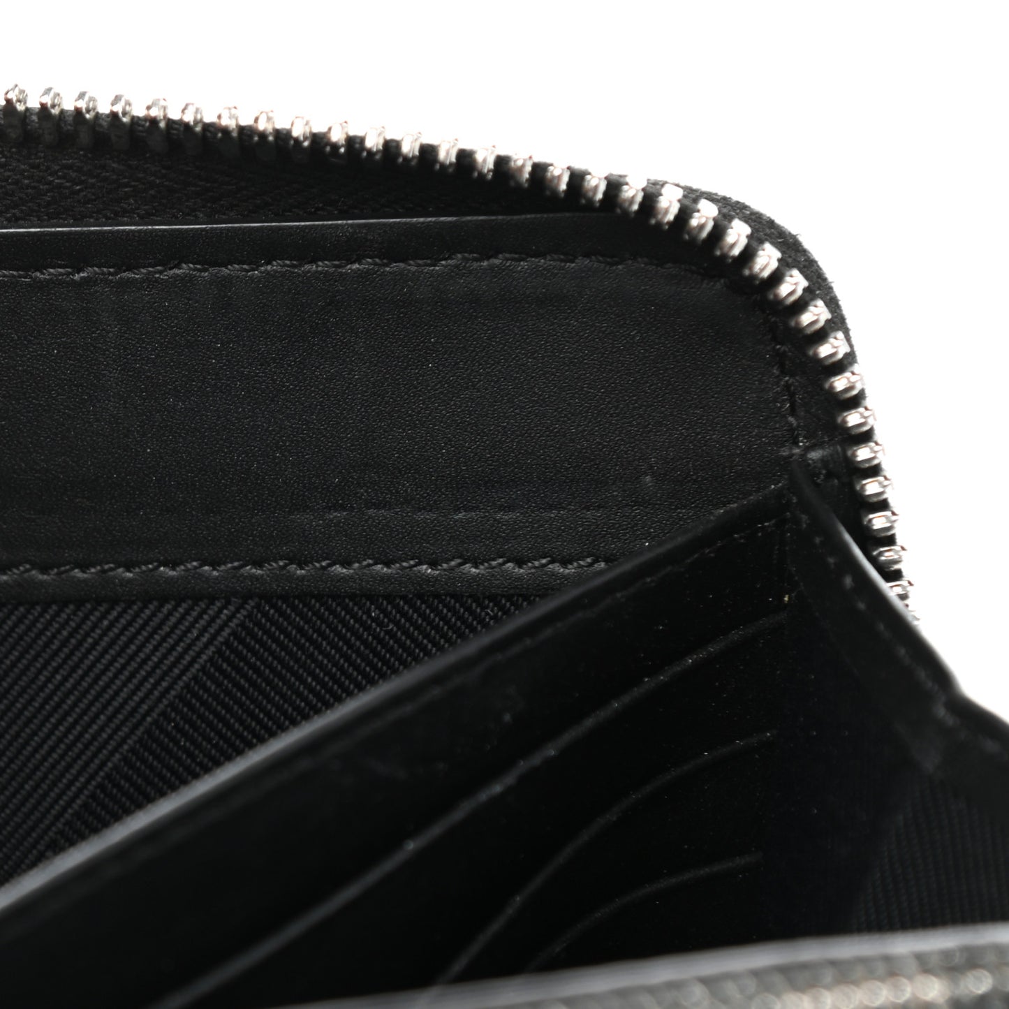 London Grainy Calfskin Renfrew Long Zip Around Wallet Black