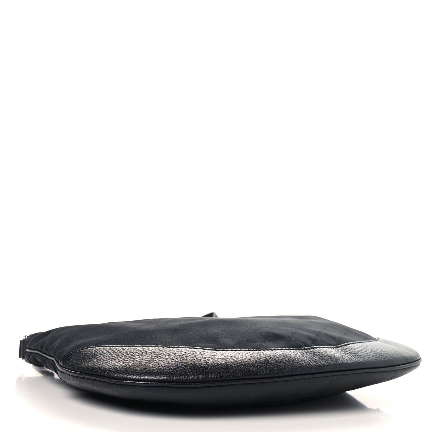 Denim Monogram Large Half Moon Hobo Black
