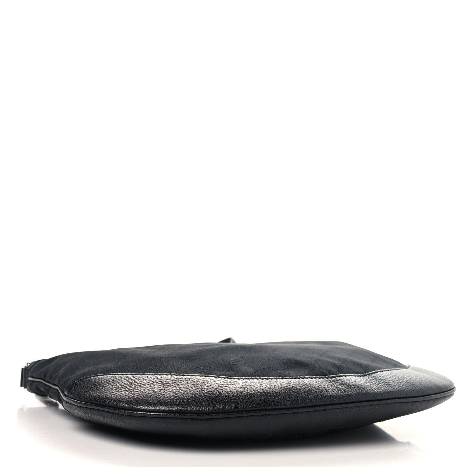 Gucci Denim Monogram Large Half Moon Hobo Black 4 of 12