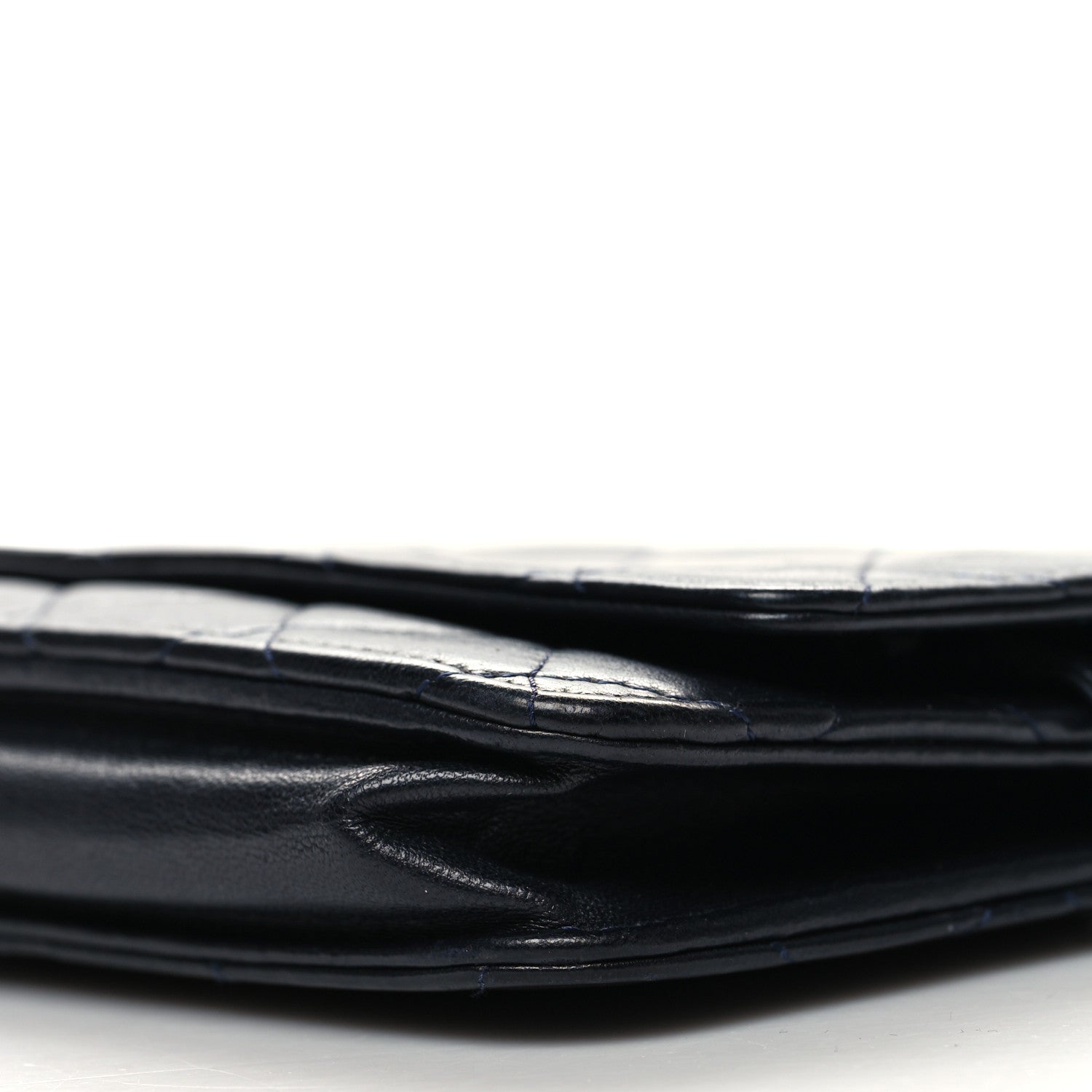 Chanel Lambskin Quilted Wallet On Chain WOC Navy Blue 10 of 11