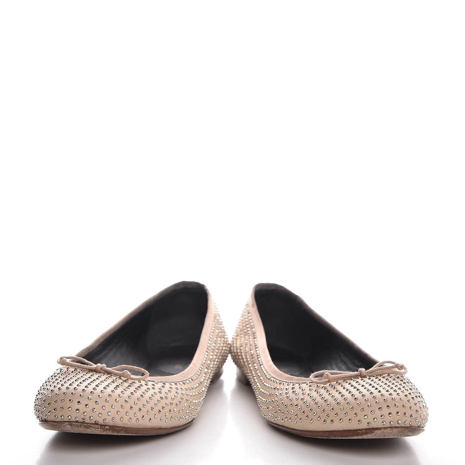 Saint Laurent Nappa Studded Dance 05 Ballet Flats 39.5 Beige 6 of 10