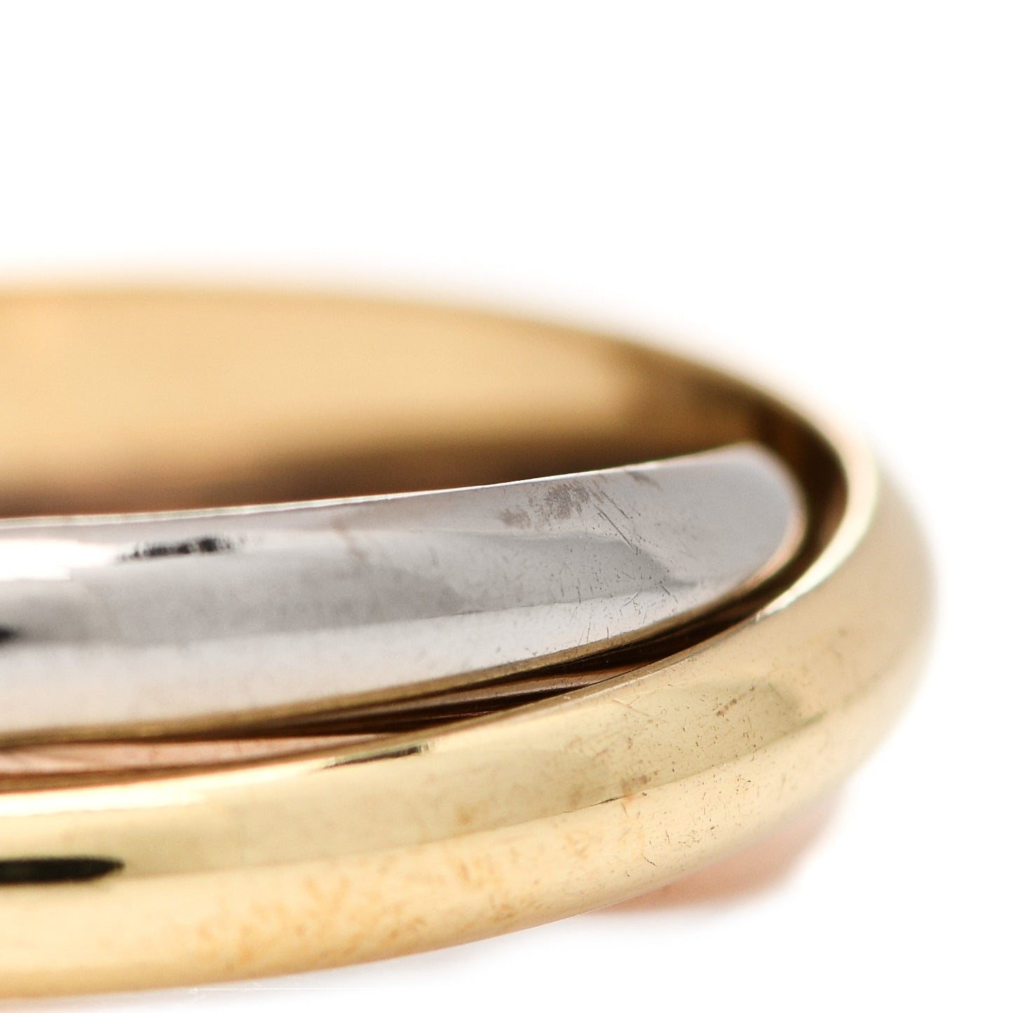 18K Pink Yellow White Gold Small Trinity Ring 61 9.5