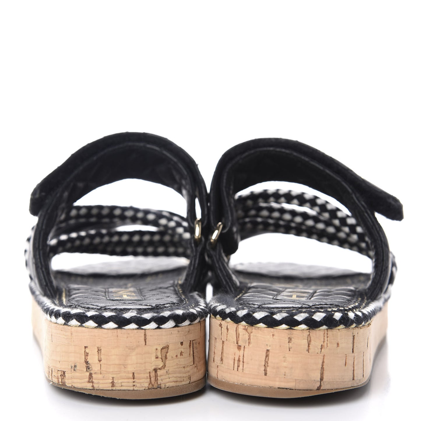 Cord Lambskin Quilted Logo Mules 39 Black