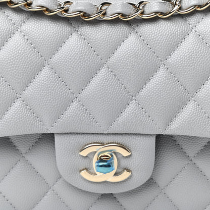 Chanel Caviar Quilted Small Double Flap Grey 10 of 10