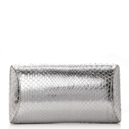 Nancy Gonzalez Python Clutch Silver 1 of 8