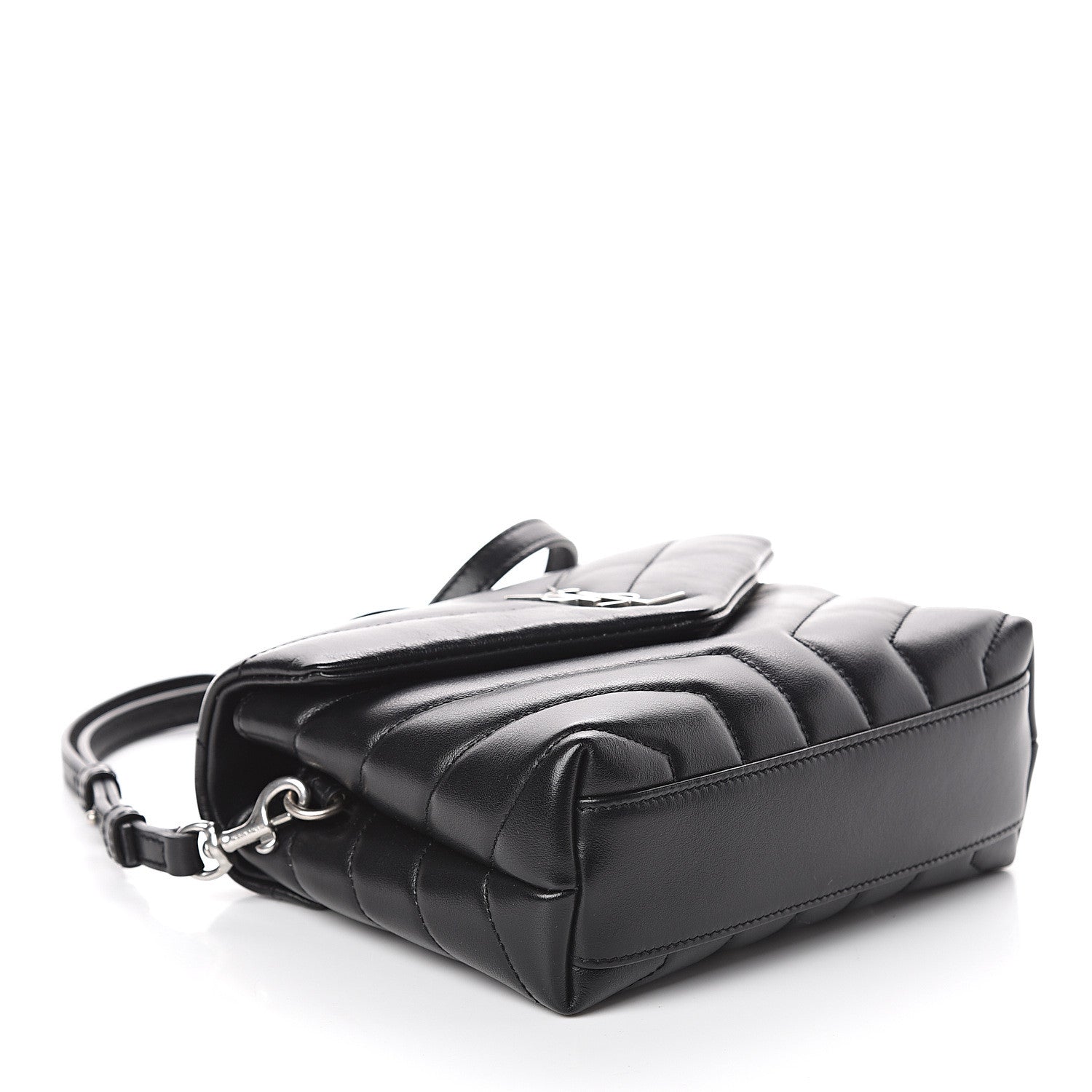 Saint Laurent Calfskin Y Quilted Monogram Toy Loulou Crossbody Bag Black 3 of 7