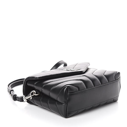 Saint Laurent Calfskin Y Quilted Monogram Toy Loulou Crossbody Bag Black 3 of 7