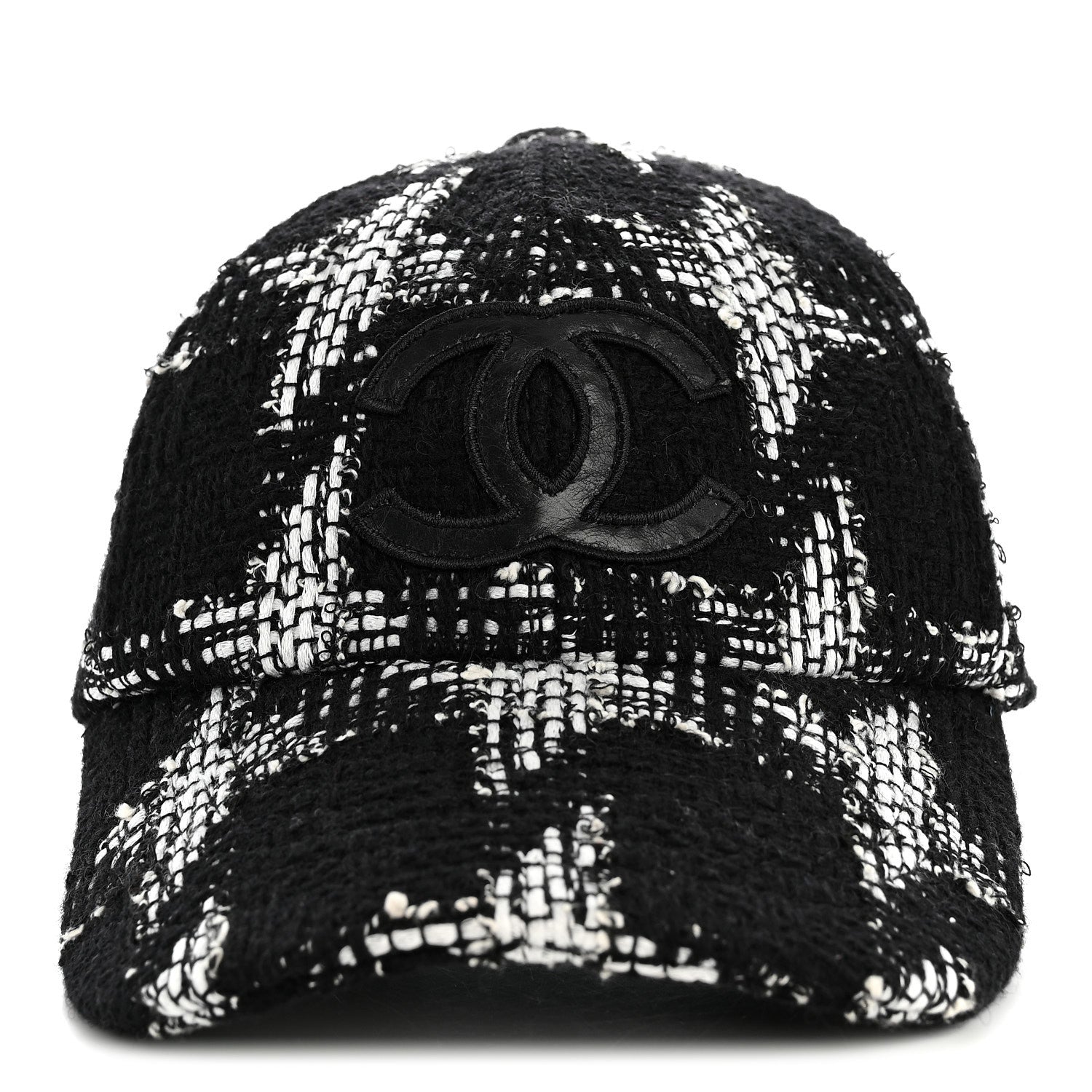Chanel Tweed Cap Hat M Black White 3 of 8