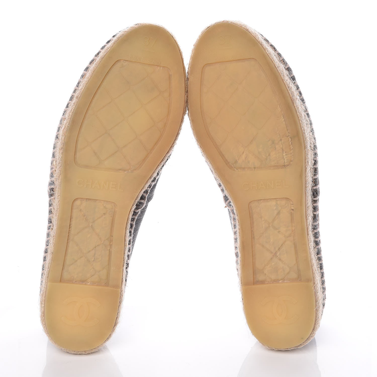 Chanel Striated Suede Espadrilles 37 Dark Grey 5 of 11