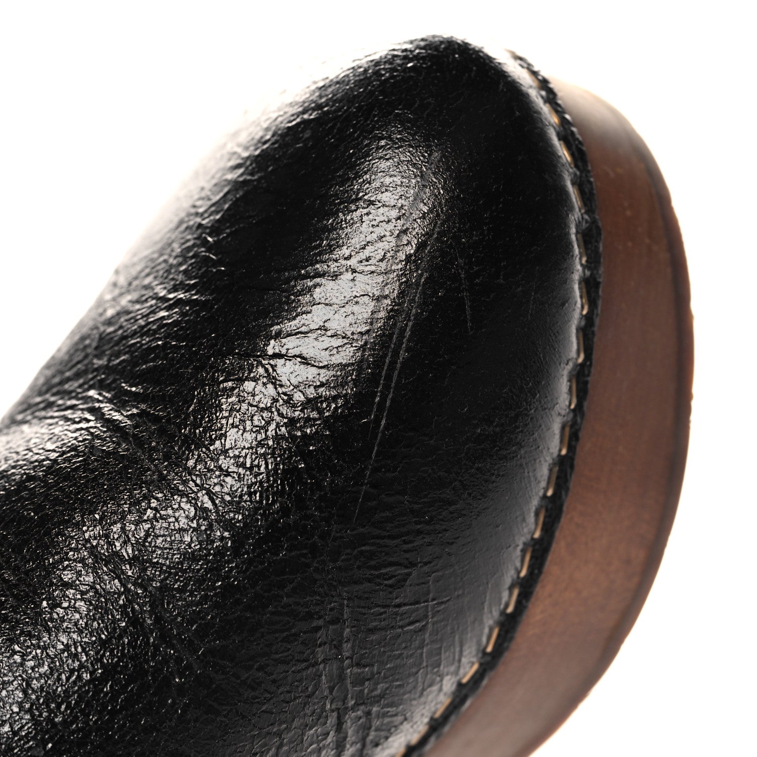 Chanel Crackled Sheepskin CC Mules 40 Black 10 of 11