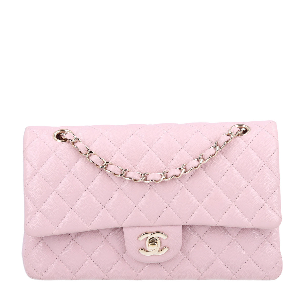 Chanel Caviar Quilted Medium Double Flap Light Pink 1 of 10