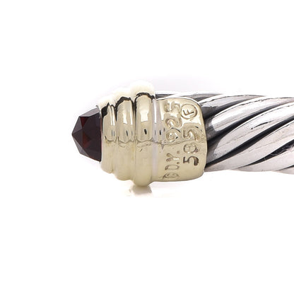 David Yurman Sterling Silver 14K Yellow Gold Garnet 5mm Cable Classics Petite Color Bracelet 4 of 5
