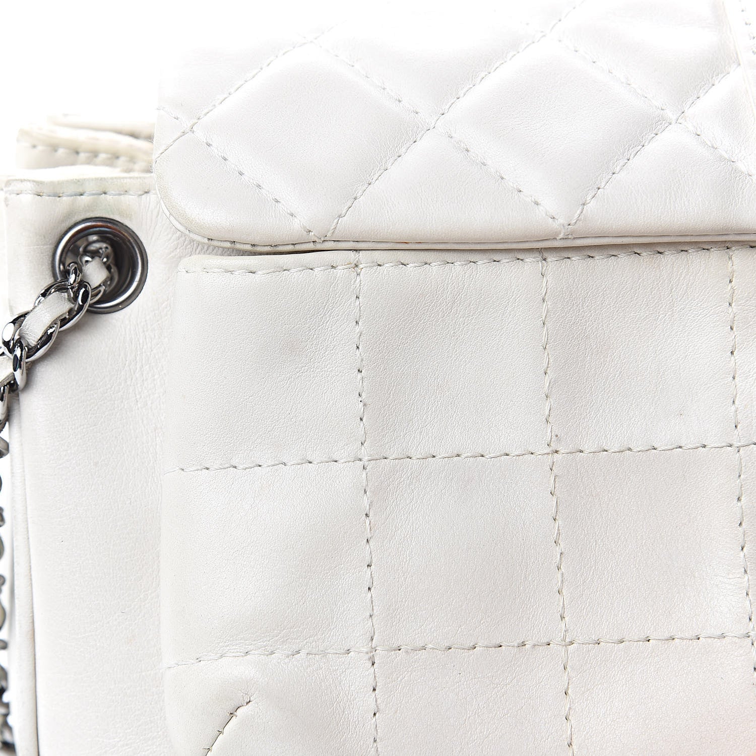 Chanel Lambskin Quilted Accordion Mademoiselle Flap White 10 of 17