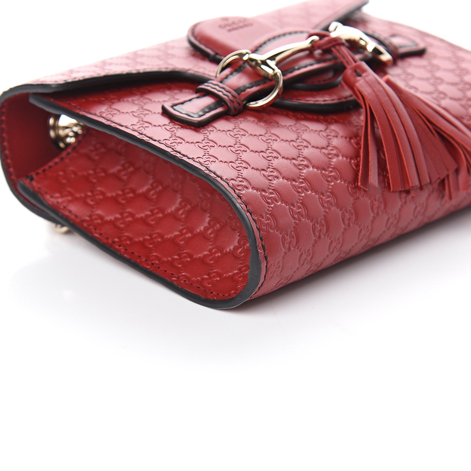Gucci Soft Microguccissima Mini Emily Chain Shoulder Bag Rosso 6 of 7