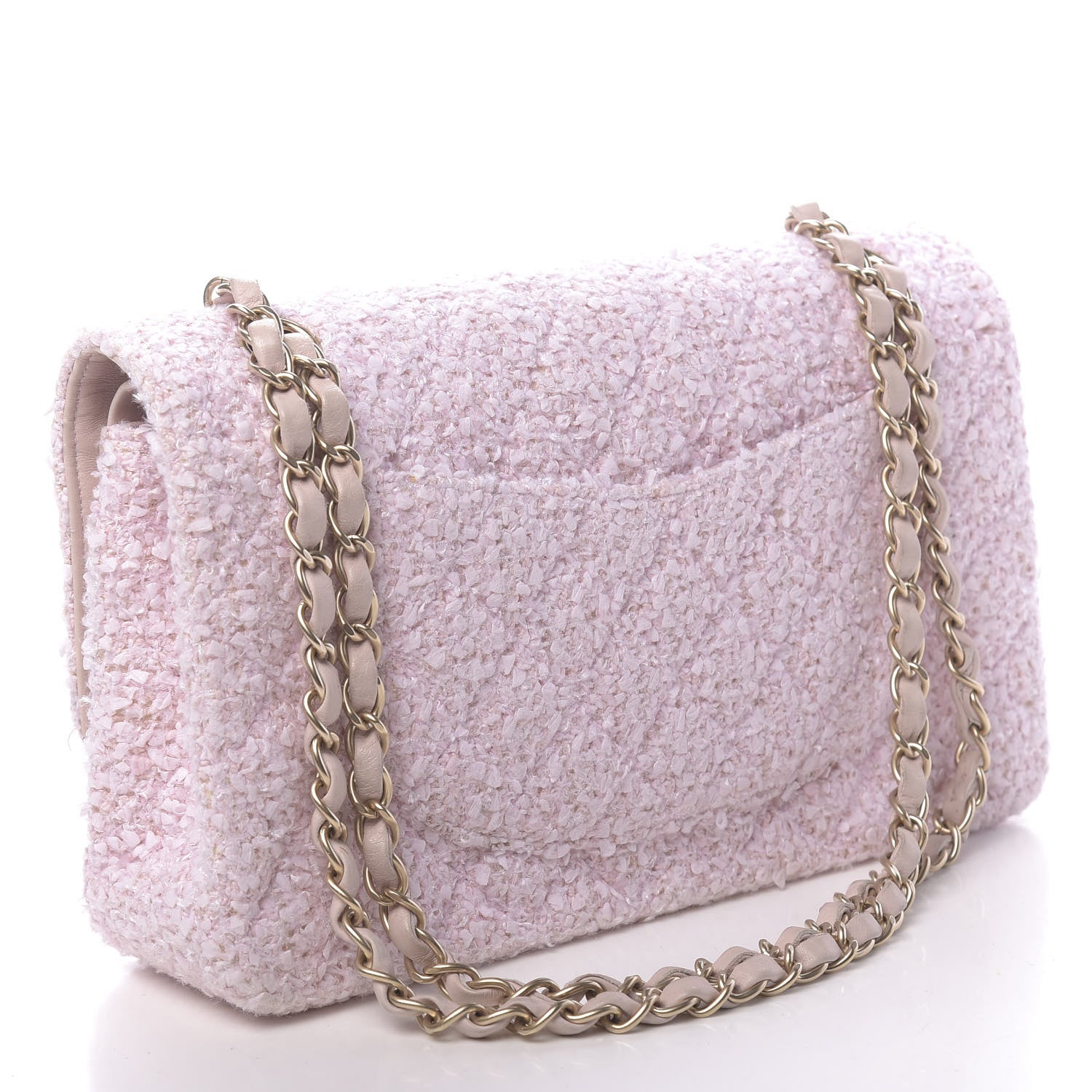 Chanel Tweed Medium Double Flap Pink 4 of 11
