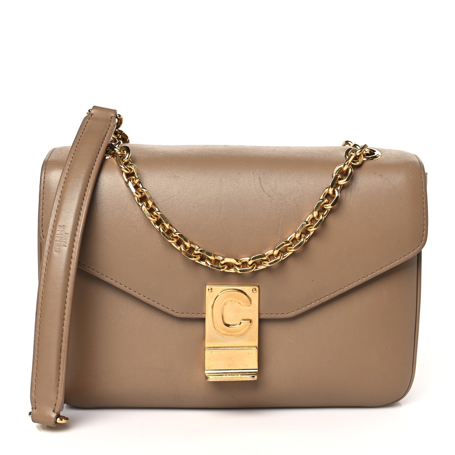 Celine Shiny Calfskin Medium C Bag Light Camel 1 of 11