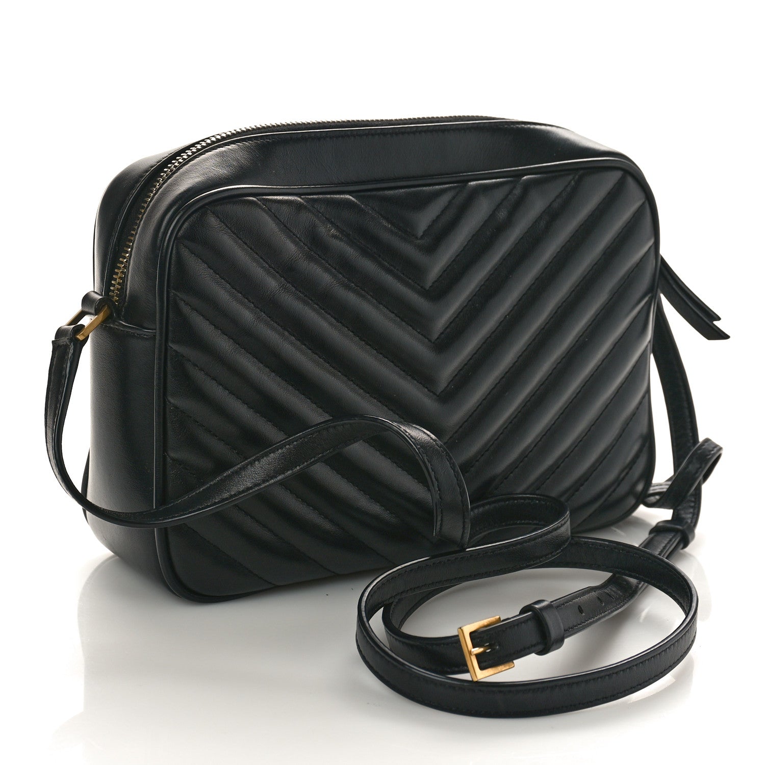 Saint Laurent Calfskin Matelasse Monogram Lou Camera Bag Black 3 of 8