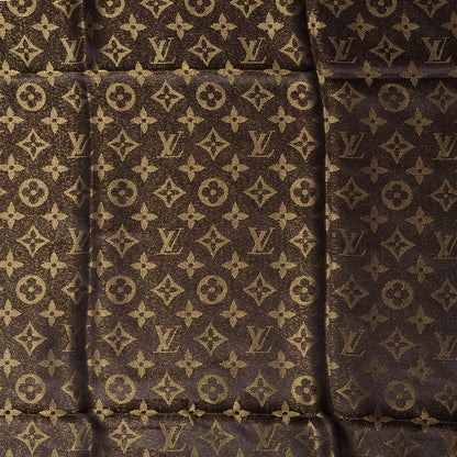 Louis Vuitton Silk Lurex Wool Monogram Shine Shawl Brown 1 of 4