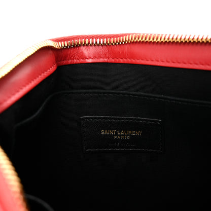 Saint Laurent Calfskin Matelasse Chevron Monogram A5 Wristlet Bandana Red 6 of 7