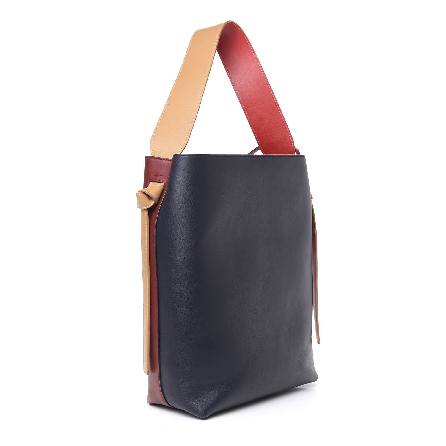 Celine Shiny Smooth Calfskin Small Twisted Cabas Dark Ruby Navy 2 of 9