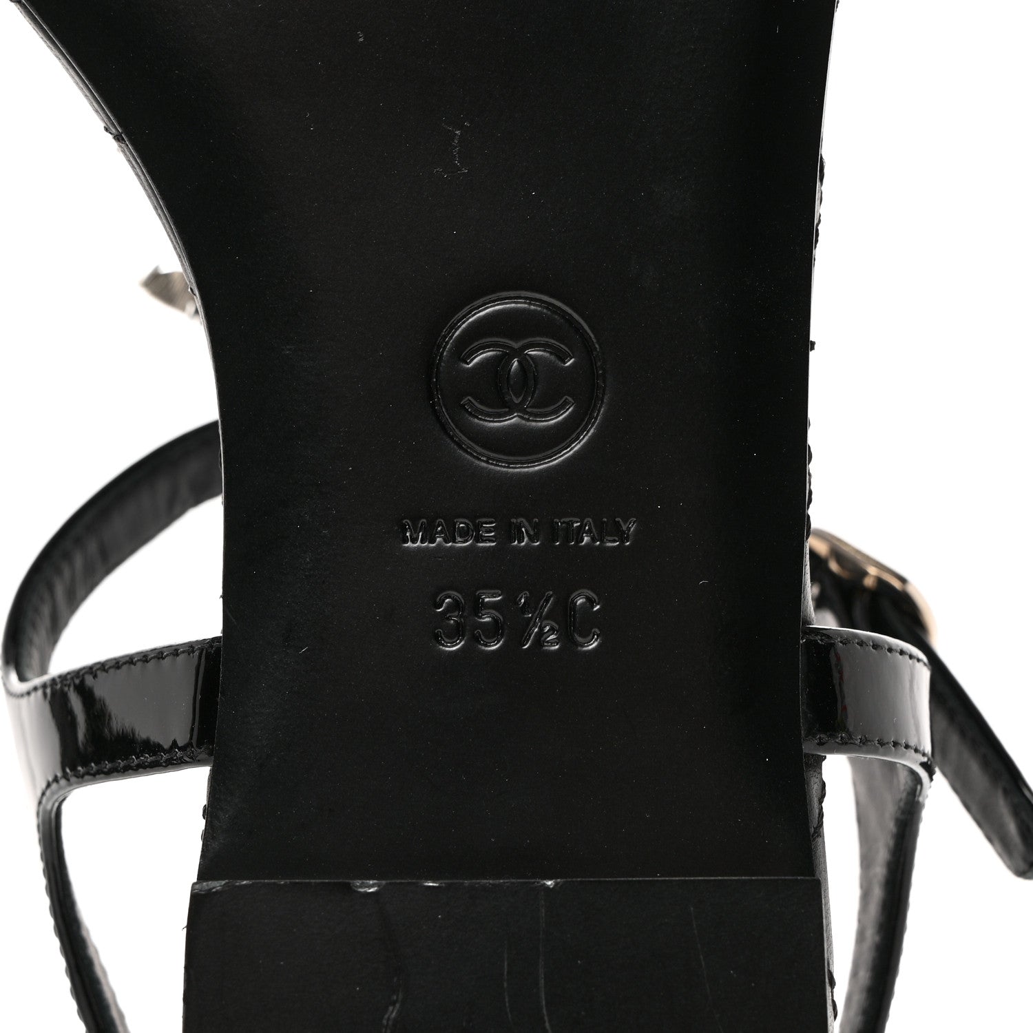 Chanel Patent CC Thong Sandals 35.5 Black 8 of 8