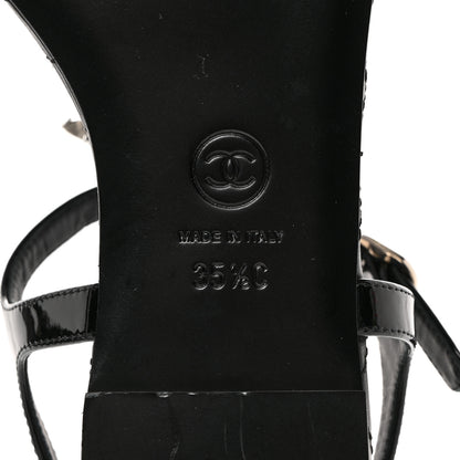 Chanel Patent CC Thong Sandals 35.5 Black 8 of 8