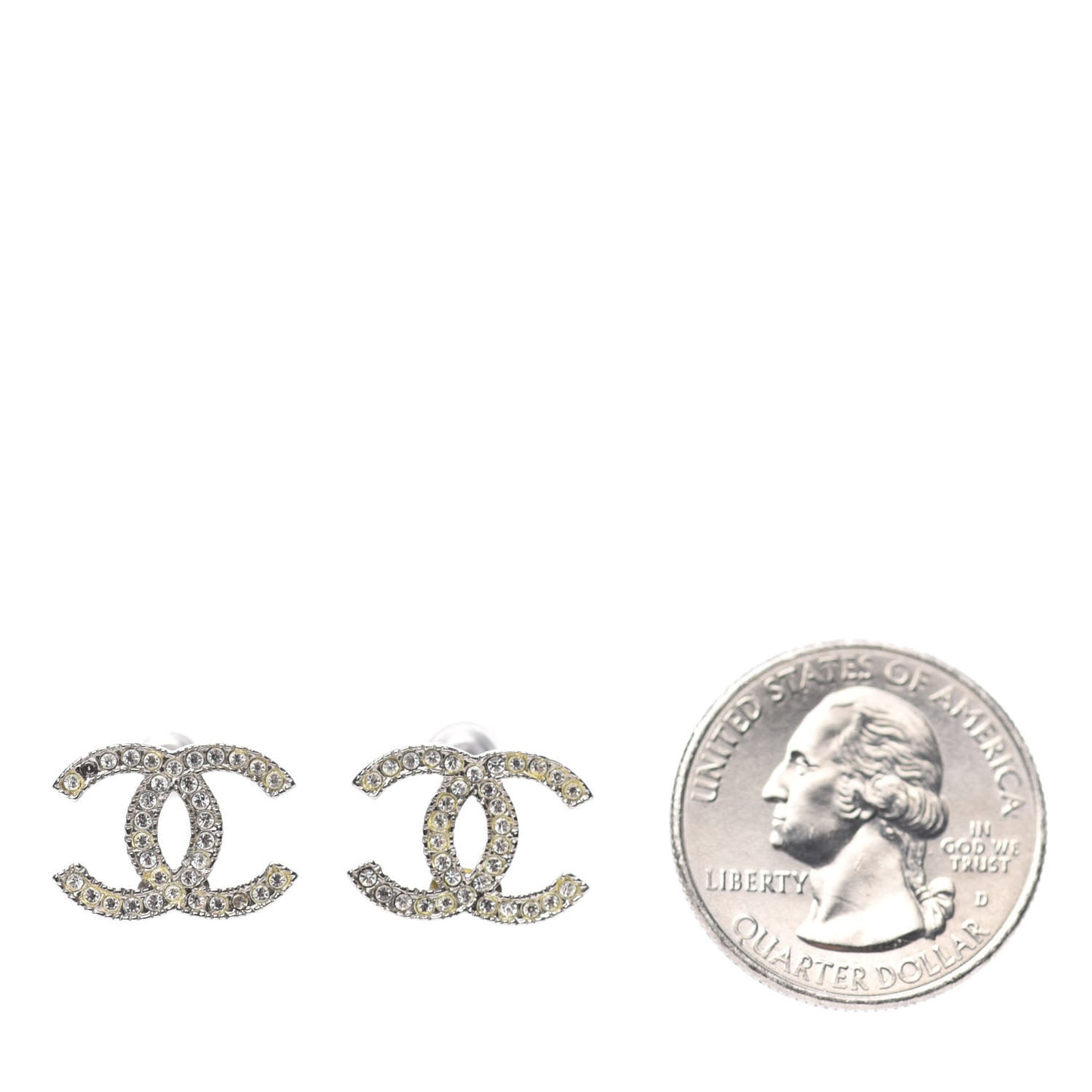 Crystal CC Earrings Silver