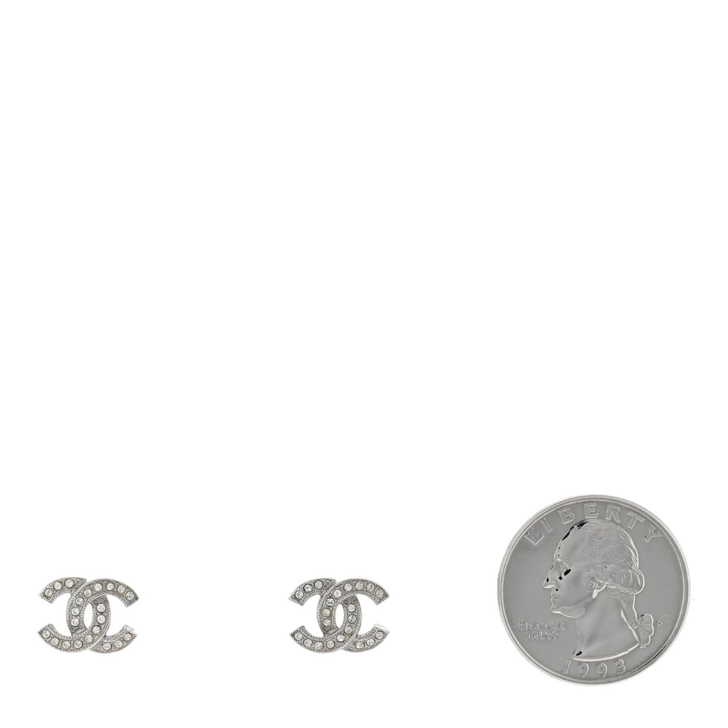 Crystal Timeless CC Earrings Silver