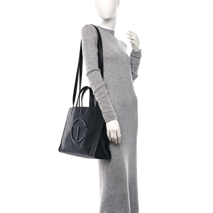 Telfar Vegan Leather Medium Shopping Bag Black 2 of 8