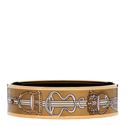 Hermes Enamel Printed Wide Concours D'Etriers Bracelet 70 1 of 6