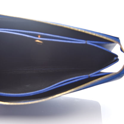 Celine Lambskin Solo Trio Cosmetic Pouch Indigo 4 of 7