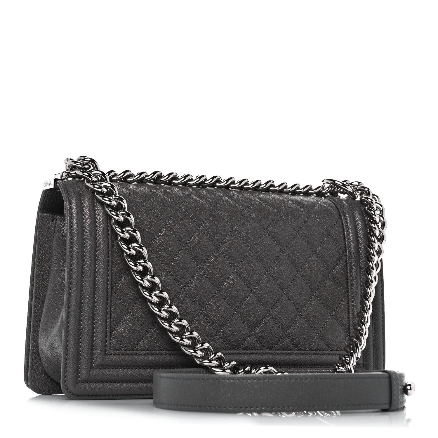 Chanel Caviar Quilted Medium Boy Flap Grey 3 of 9