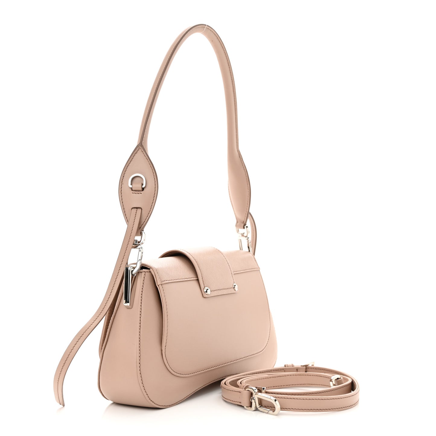 City Calfskin Saffiano Sidonie Shoulder Bag Cipria
