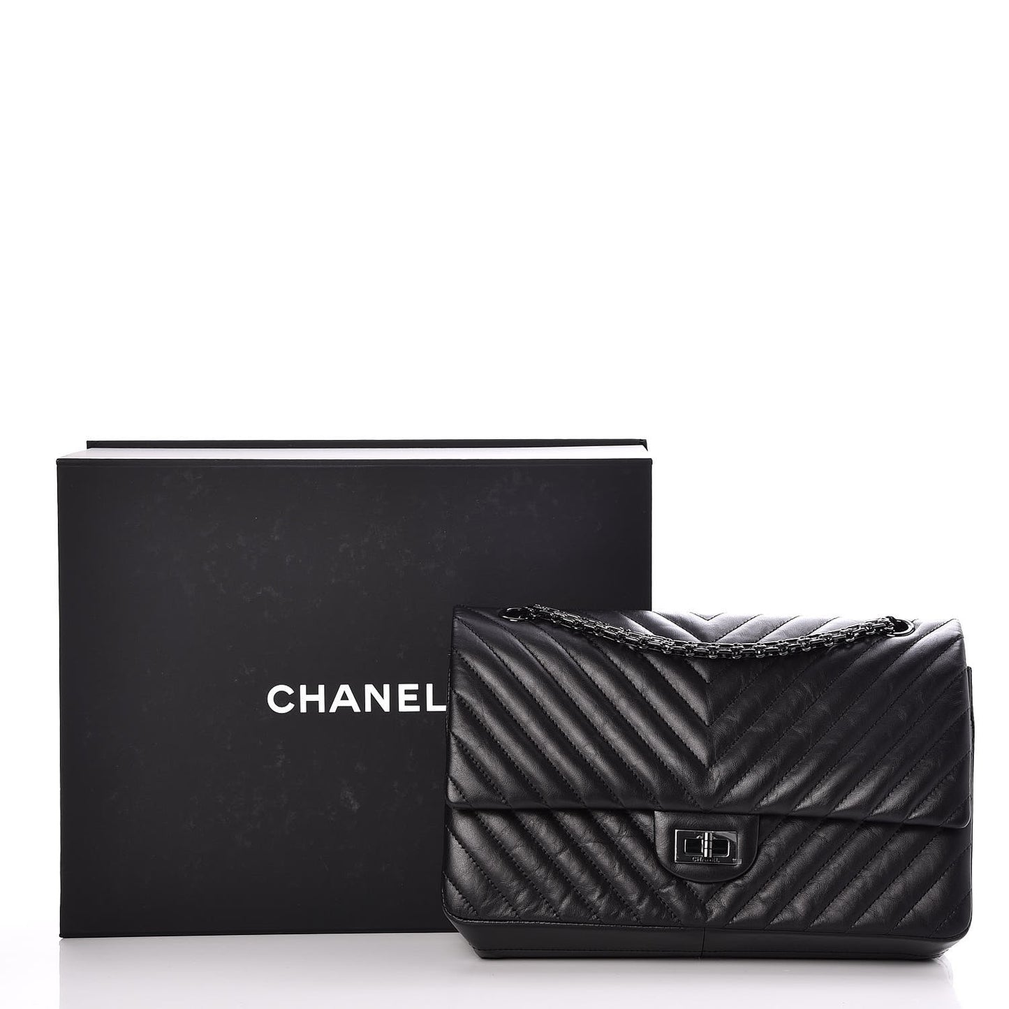 Aged Calfskin Chevron 2.55 Reissue 226 So Black