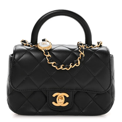 Chanel Lambskin Quilted Bijoux Chain Mini Top Handle Flap Black 1 of 10