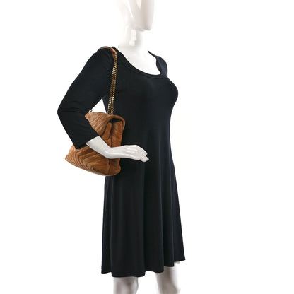 Saint Laurent Suede Y Quilted Monogram Medium Loulou Chain Satchel Cinnamon 2 of 10