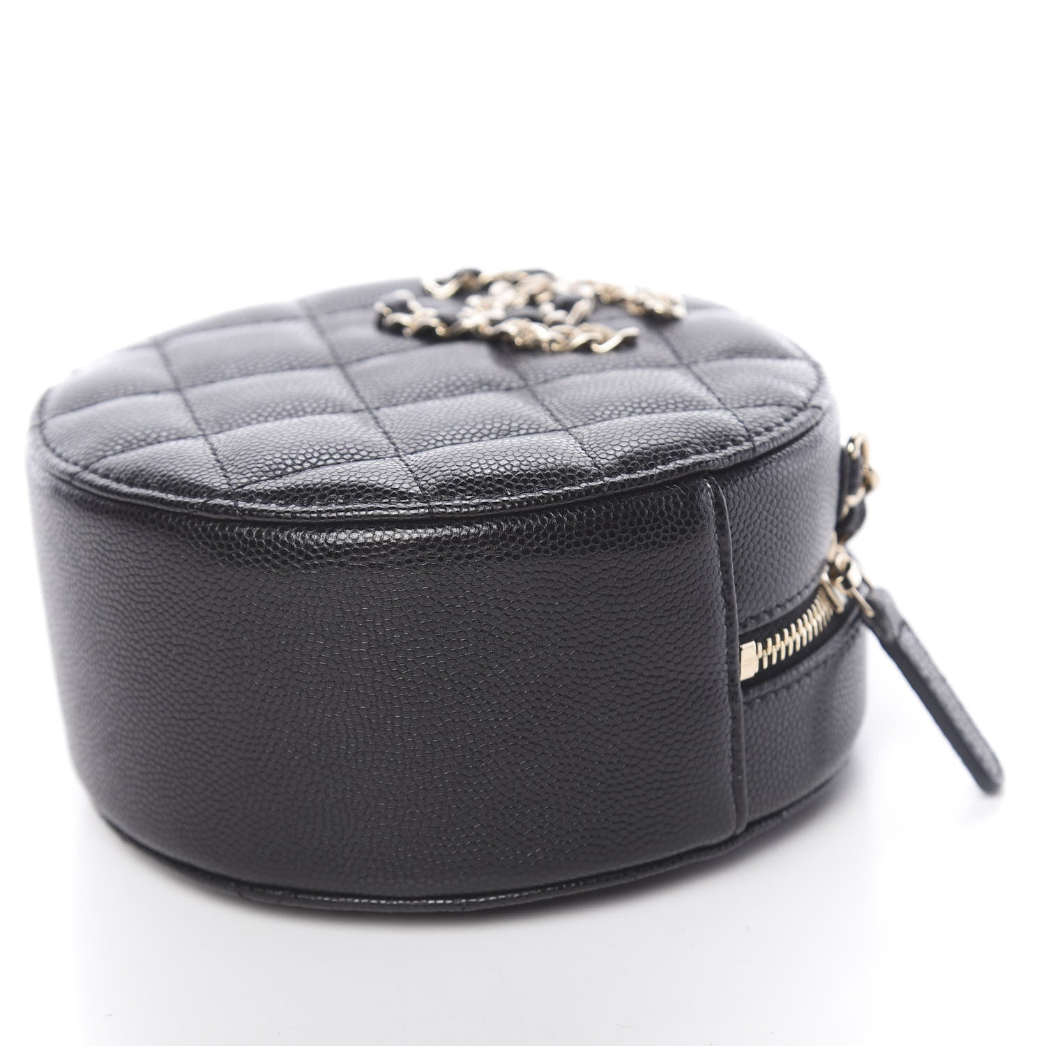 Chanel Caviar Quilted French New Wave Round Clutch With Chain Black 8 of 10