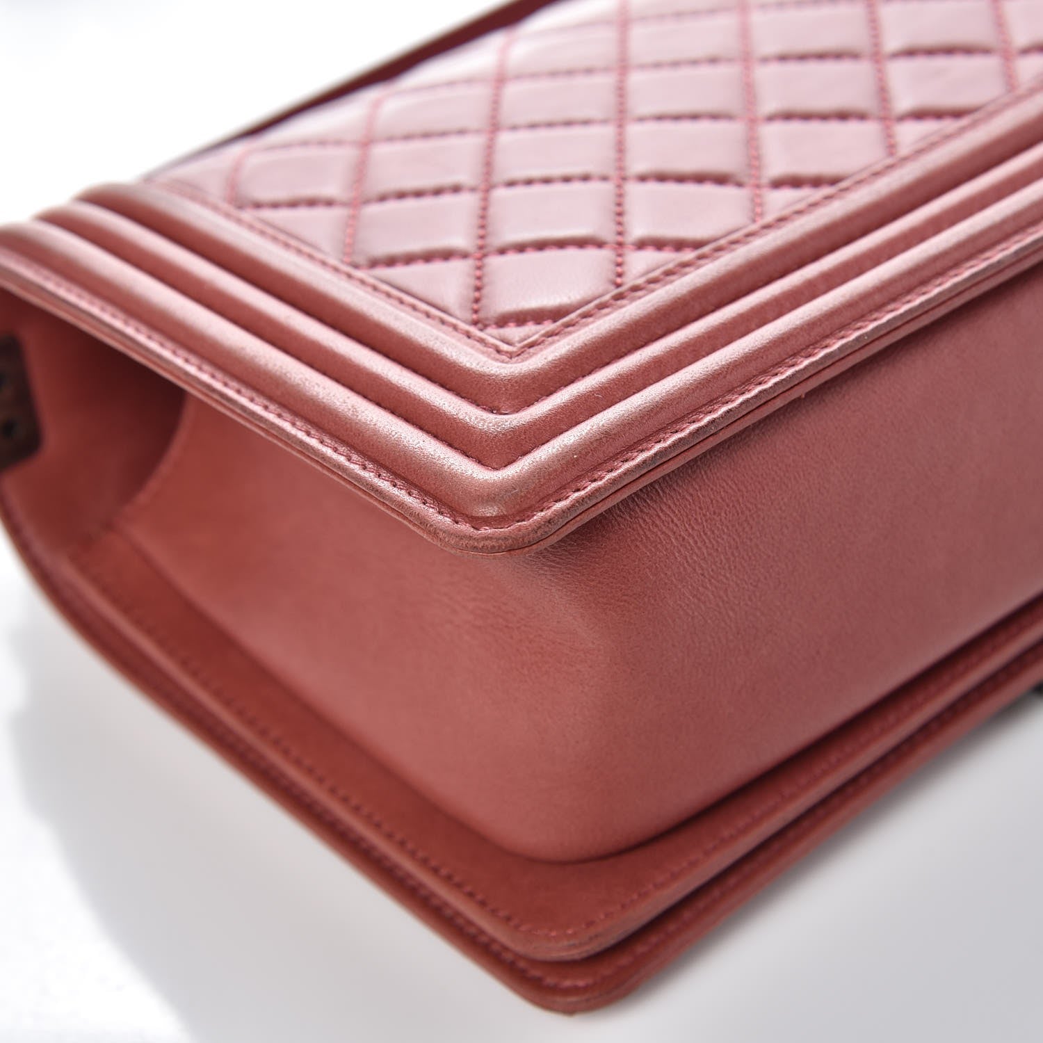 Chanel Lambskin Quilted Medium Boy Flap Dark Pink 13 of 16