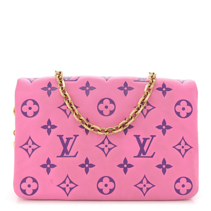 Louis Vuitton Lambskin Embossed Monogram Vuittamins Pochette Coussin Rose Violet 1 of 12