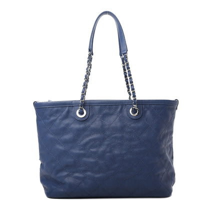 Chanel Grained Calfskin Quilted Small Daily Tote Blue 3 of 11