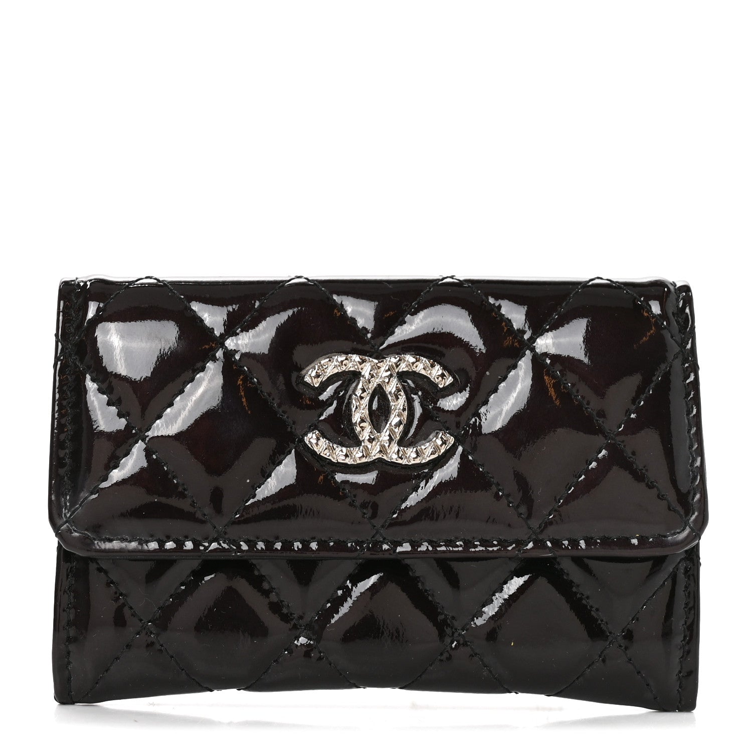Chanel Patent Brilliant Flap Card Holder Violet 1 of 9