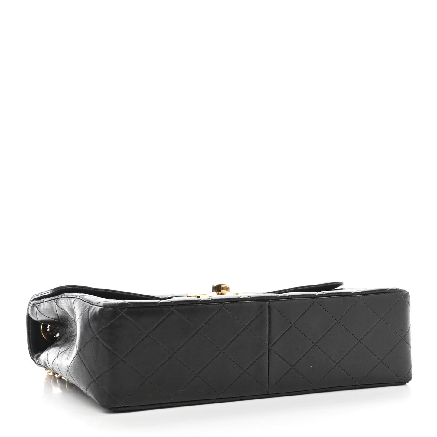 Lambskin Quilted XL Jumbo Single Flap Black