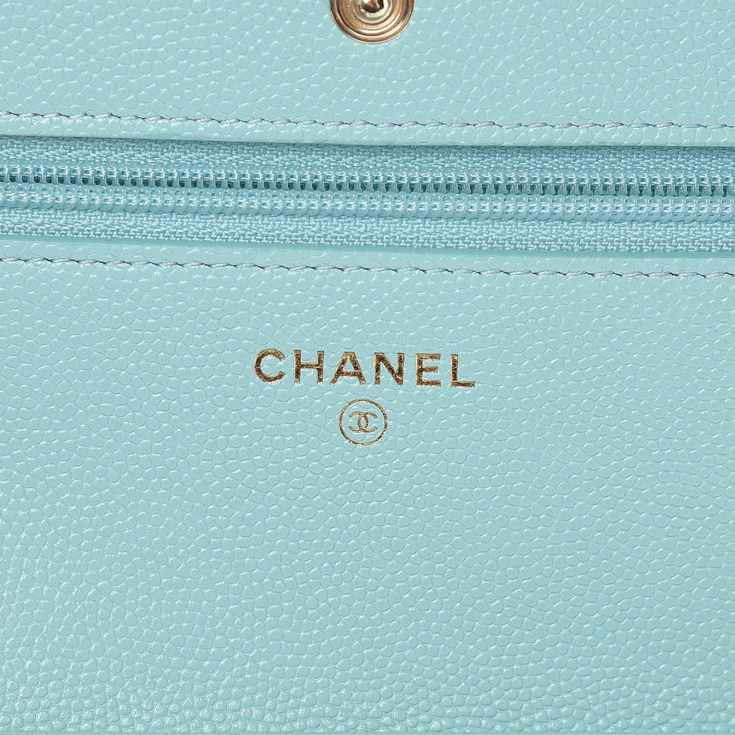 Chanel Caviar Quilted Wallet On Chain WOC Light Blue 6 of 11