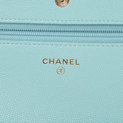 Chanel Caviar Quilted Wallet On Chain WOC Light Blue 6 of 11